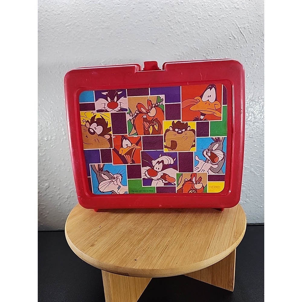 1997 Vintage "Looney‎ Tunes" Plastic Lunchbox NO THERMOS Warner Bros Taz daffy